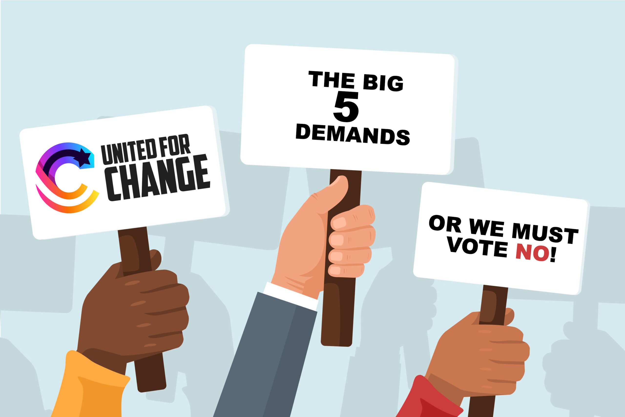  THE BIG 5 CONTRACT DEMANDS: United for Change Coalition Calls For a REAL Fair Contract